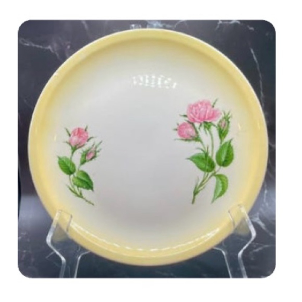 Elegant Floral Dinner Plate with Yellow Border set of 2